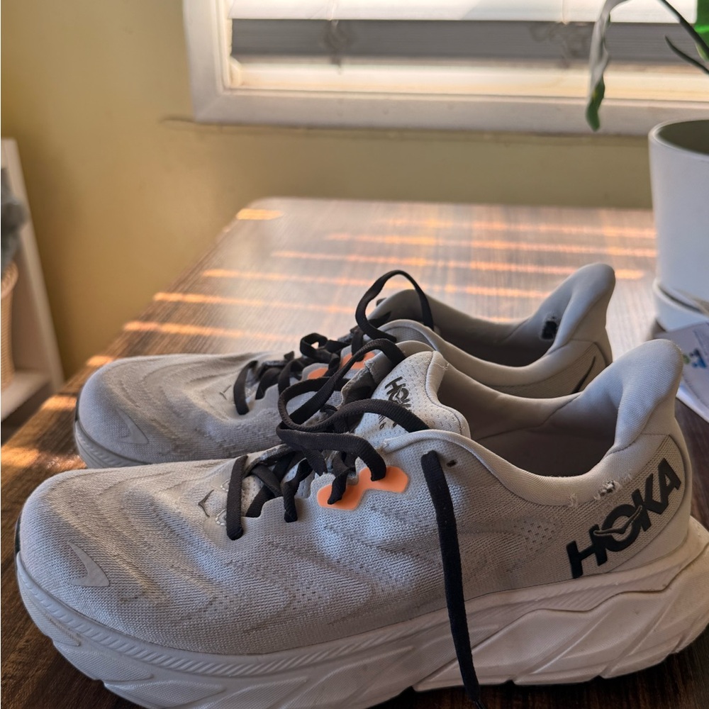Hoka White and Black Athletic Shoes